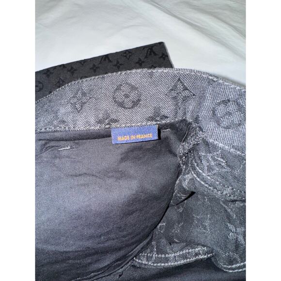 Louis Vuitton NBA Monogram Logo Gris Chine Grey Black Regular Denim Jeans 34 - Picture 13 of 16